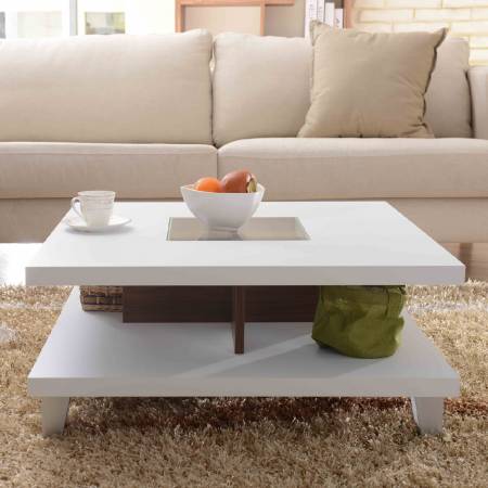 Tampo de mesa quadrado de dois andares.